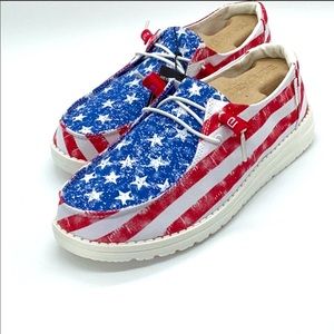 HEY DUDE Wendy Star Spangled Size 7 -NWT